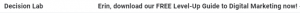 An example personalized subject line from one of Decision Lab's emails.